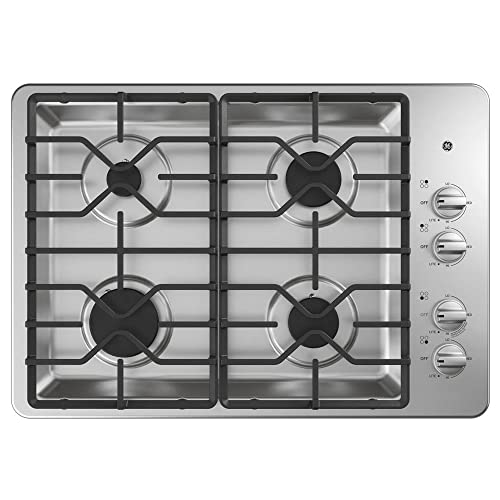 30 Inch Gas Cooktop with MAX Burner System, Power Broil Burner, Simmer Burner, Continuous Grates, Sealed Burners and ADA C...
