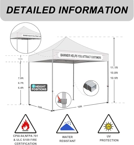 Eurmax USA Standard 10x10ft Patio Pop Up Canopy Tent for Outdoor Events Commercial Instant Canopies with Heavy Duty Roller...