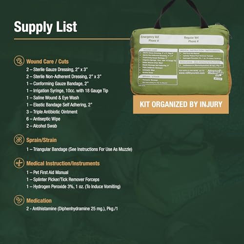 Adventure Medical Kits Trail Dog Medical Kit - Pet First Aid Kit with Dressings, Bandages, Instruction Manual & Tools - Li...