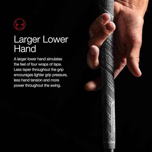 Golf Pride MCC Plus4 Golf Club Grip - All-Weather Hybrid Grip with Larger Lower Hand - Brushed Cotton Cord & Pebbled Texture - Orange
