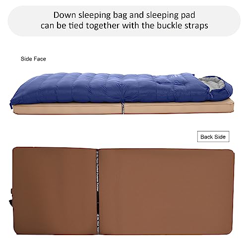 OMVMO 0-20 Degrees F Down Sleeping Bag for Adults - 4 Season Envelope With Arm Holes, Wearable for Backpacking Camping - U...