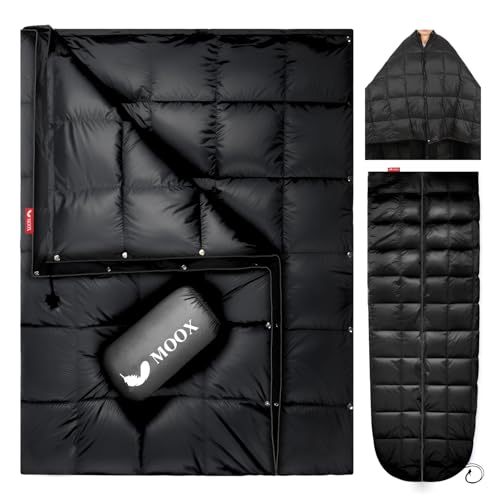 MOOX Down Camping Blanket Packable Backpacking Camping Quilt Outdoor Lightweight Warm Water Resistant Puffy Sleeping Bag T...