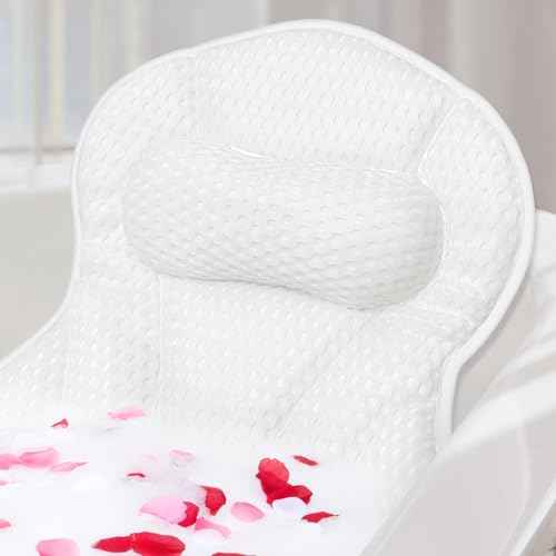 SZXYX Bath Pillows for Tub,Luxury Bathtub Pillows for Head and Neck Support Bathtub Pillow with 6 Strong Suction Cups Relaxing Bath Accessories Spa Gifts