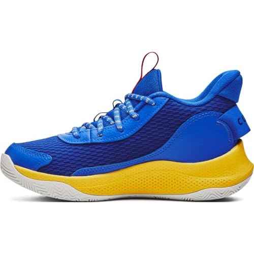 Under Armour Big Kids Grade School Curry 3Z7 Basketball Shoes 3026623 (Blue/White/White, US Footwear Size System, Big Kid, Numeric, Medium, 5)