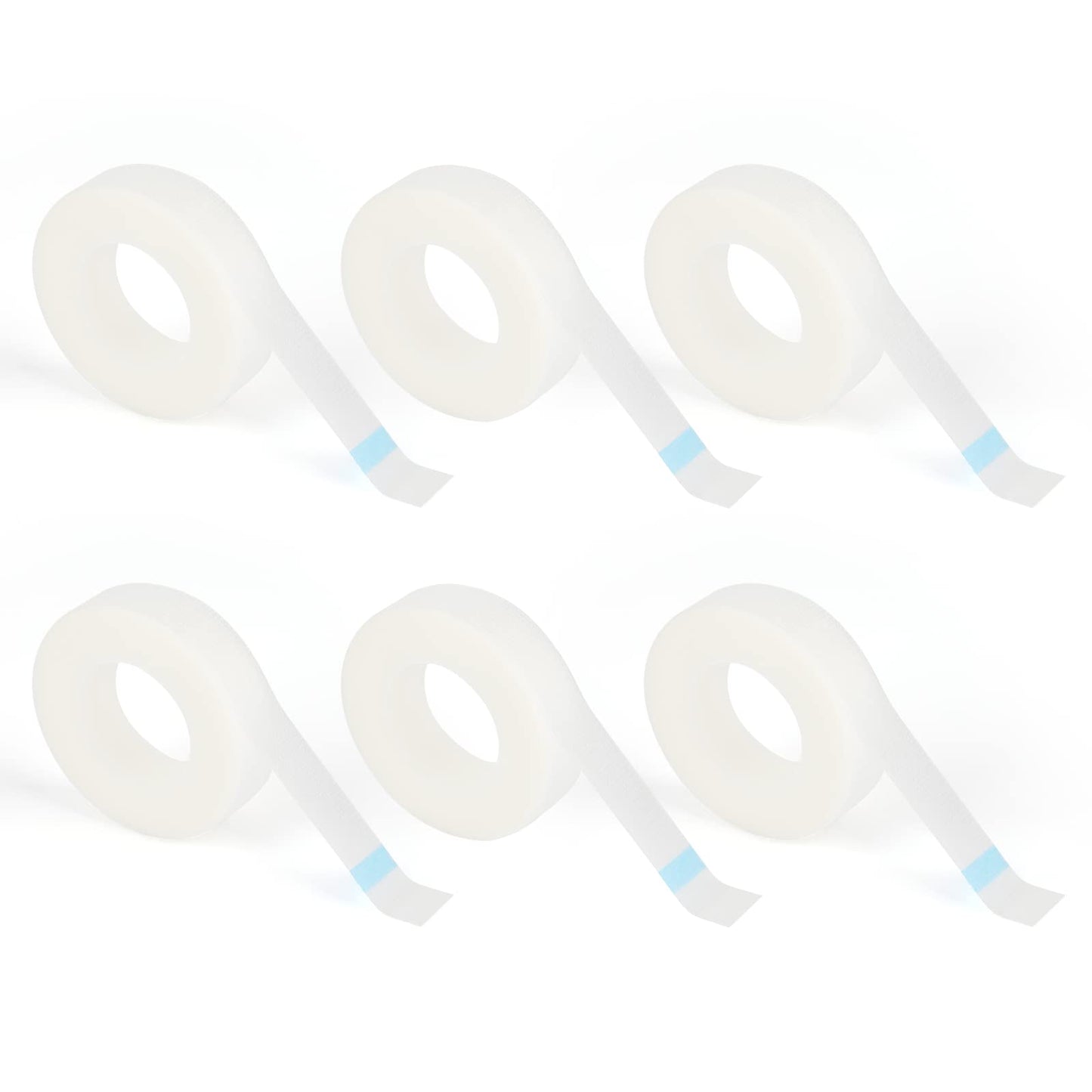G2PLUS 6 Rolls PE Micropore Medical Tape Roll, 1/2'' x 59 Yards Lash Tape, Eyelash Tape for Eyelash Extensions, Wound, Sensitive Skin - Individual Package (Transparent)