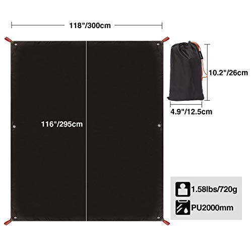 REDCAMP Ultralight Tent Footprint, PU 2000 Waterproof Camping Tent Tarp with Drawstring Carrying Bag for Ground Camping Hi...