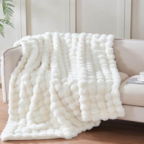 Serenhom 50x60 Inches Ultra-Soft Fuzzy Faux Fur Plush Throw Blanket - Thick, Warm Sherpa for Couch, Sofa, Bedroom, Camping...