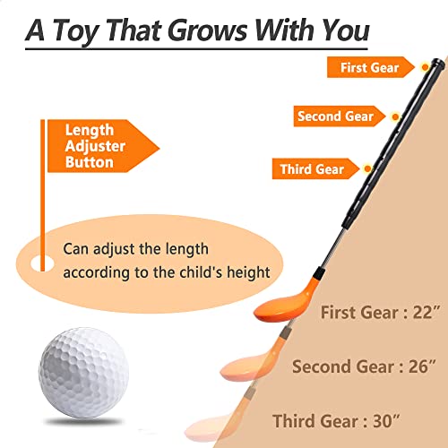 iPlay, iLearn Kids Golf Toys Set W/Left & Right Club Head, Boys Outdoor Sport Toy Age 3-5, Toddler Indoor Golf Ball Game, ...
