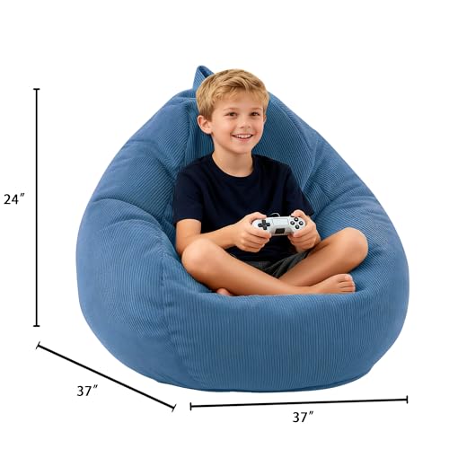 LPMOERA Bean Bag Chair Memory Foam Bean Bag Chairs for Kids/Teens with Filling Round Kids Bean Bag Chair for Living Room B...