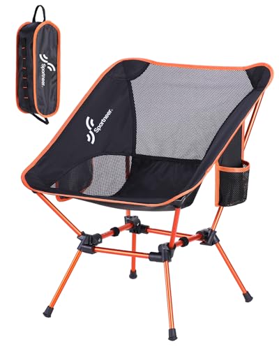Sportneer Camping Chairs, Lightweight Outdoor Chairs with 2 Side Pockets & Storage Bag, Foldable & Portable Lawn Chairs fo...