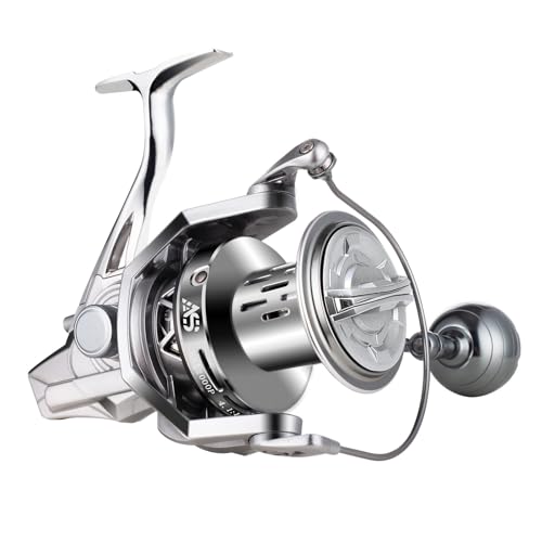 GARRET Spinning Reel, 8000/10000/12000 Aluminum Frame Surf Fishing Reels, Carbon Fiber 55LB Power Drag, Heavy Long Casting...