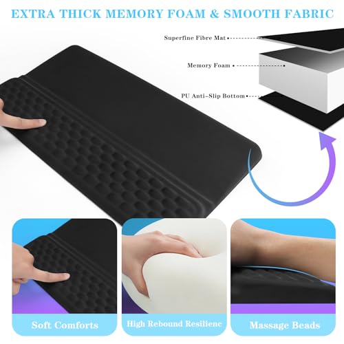Computer Keyboard Stand with Wrist Rest, Ergonomic Tilted Keyboard Holder - Keyboard Riser with Wrist Pad - Keyboard Tray ...