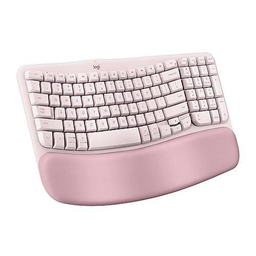 Logitech Wave Keys Wireless Ergonomic Keyboard with Cushioned Palm Rest, Comfortable Natural Typing, Easy-Switch, Bluetoot...