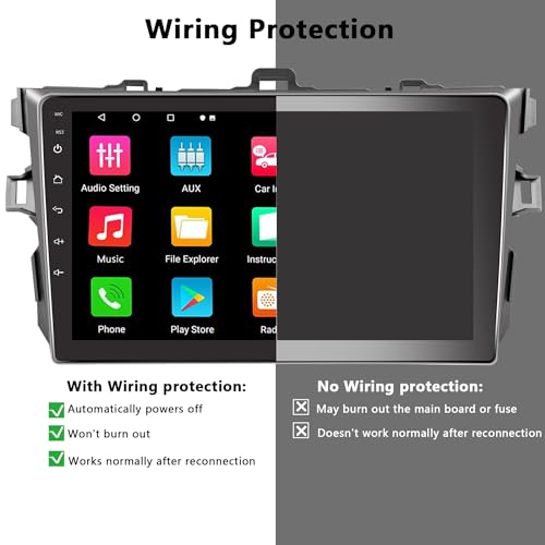Car Stereo for Toyota Corolla 2007-2012 with Wireless Apple Carplay and Android Auto,9 Inch Touch Screen Car Radio with 4K...