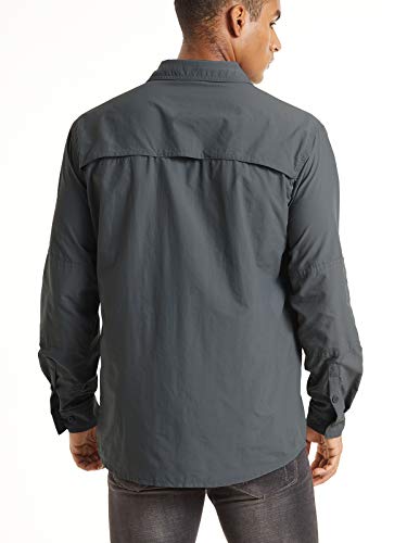 TACVASEN Fishing Shirt for Men, Long Sleeve Shirt Quick Dry Fit, Tactical Shirt Button Up, Work Shirt Lightweight Safari