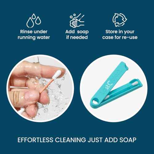 LastSwab¢ç Reusable Cotton Swabs for Ear Cleaning - The Sustainable and Sanitary Alternative to Single-Use Q Tips - Zero Waste and Easy to Clean - Comes with a Convenient Travel Case Holder - Turquoise
