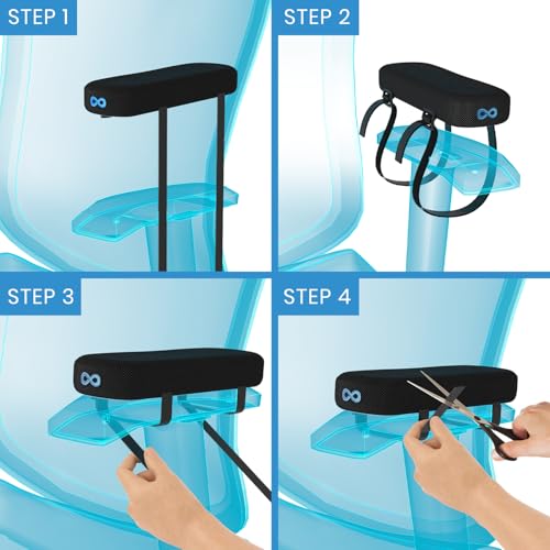 Everlasting Comfort Office Chair & Wheelchair Arm Pads - Cooling Memory Foam Arm Rest Cover for Desk, Gaming Chair, Wheelc...