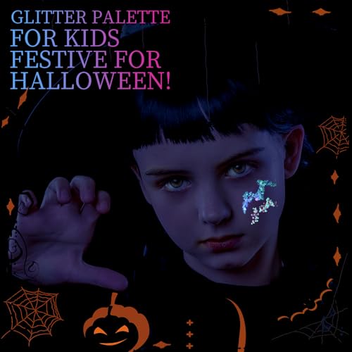 FANDAMEI Glow in The Dark Glitter, 2 Glitter Gel Palette 18 Grids Face Body Hair Glitter for Glow in The Dark Glitter Make...