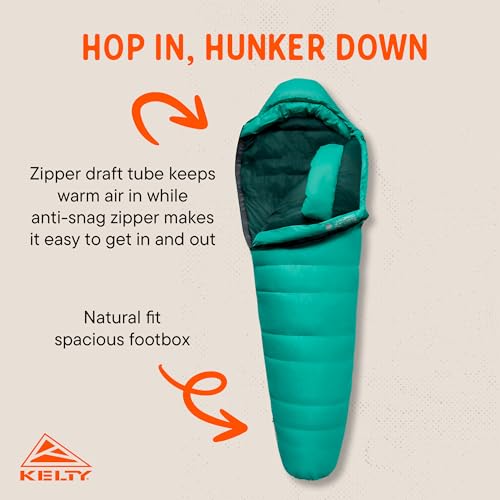 Kelty Cosmic Ultra 20 Degree Sleeping Bag, 800 Dridown, Premium Thermal Efficiency, Soft to Touch, Large Footbox, Environm...