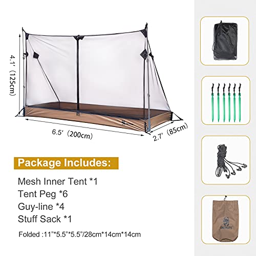 OneTigris Solo Mesh Tent, Ultralight Screen House with 3000 Waterproof Bathtub Floor for Camping Hiking Backpacking Travel...