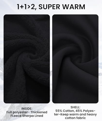 GEEK LIGHTING Hoodies for Men Heavyweight Fleece Sweatshirt - Full Zip Up Thick Sherpa Lined