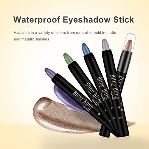 VolksRose 16 Colors Eyeshadow Shimmer Stick, Highlighter Eye Shadow Sticks Set, Colorful Eyeshadow Pencil Crayon Creamy, W...