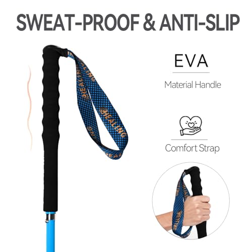 Carbon Fiber Trekking Poles 2-Pack - Ultra Lightweight 10oz, Collapsible 3-Piece Folding Design with Anti-Shock, Moisture-...