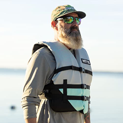BOTE Universal Adult Unisex Foam PFD Vest Life Jackets for Adults USCG Approved PFD Adjustable Buckles Chest Size S-L 30-5...