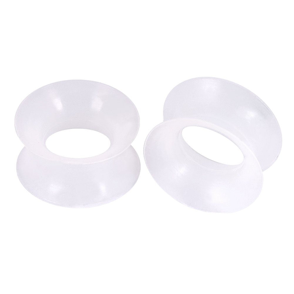 Stuppendux 1 Pair Transparent Soft Silicone Flexible Ear Skin Tunnels Plugs Expanders Gauges Hollow Body Piercing 5/8 16mm