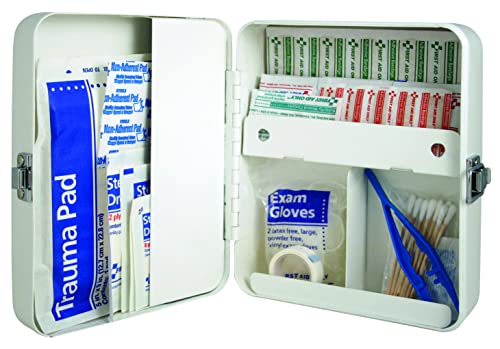 Kikkerland Empty Steel First Aid Kit Case – Multi-Purpose Medical Supply Organizer – Portable First Aid for Home, Office,...