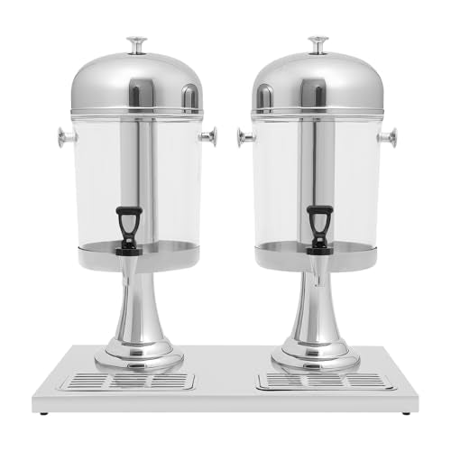 3.52 Gallon Drink Dispenser with Ice Core, Stainless Steel Large Beverage Dispenser with Stand & Drip for Cold Drinks, Jui...
