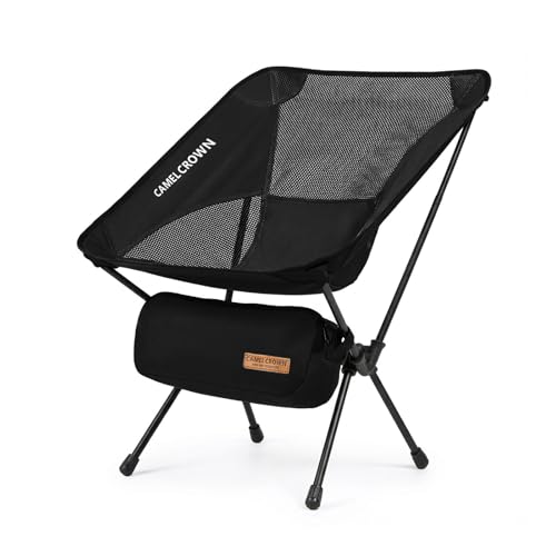 CAMEL CROWN Camping Chair Heavy Duty Backpacking Chair - Ultra-Light Folding Chair with Carry Bag, Portable Compact for Ou...
