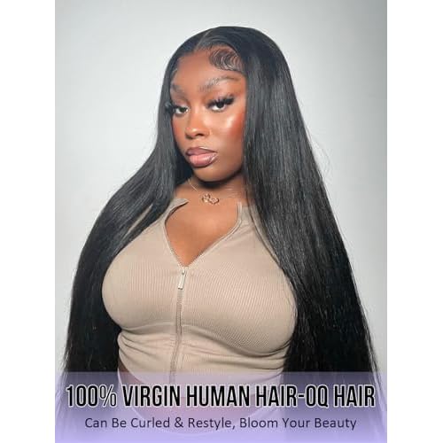 5X7 Wear and Go Glueless Wigs Human Hair Straight Wigs OQ Hair Glueless Wigs Human Hair Pre Cut Lace Front Wigs Human Hair Pre Plucked Beginner Friendly for Women 20Inch