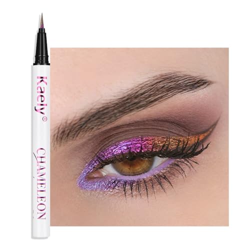 Kaely Chameleon Liquid Eyeliner, Glitter Metallic Chrome Eyeliner Liquid, Multichrome Eye Liner Waterproof Smudge Proof, H...