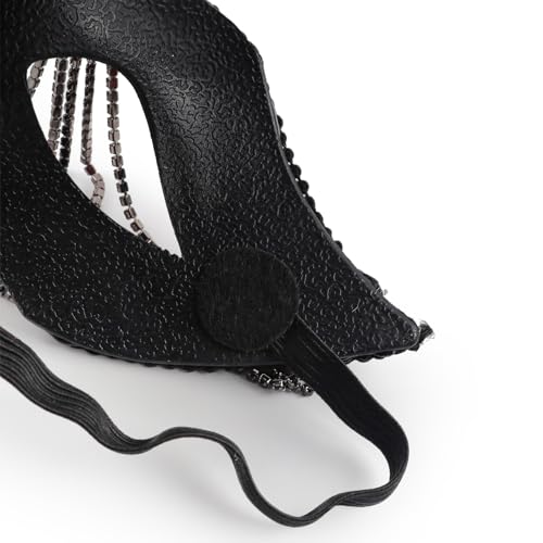 Comott elegant black feather masquerade ball mask for women and men - perfect couple accessory for masquerade Halloween