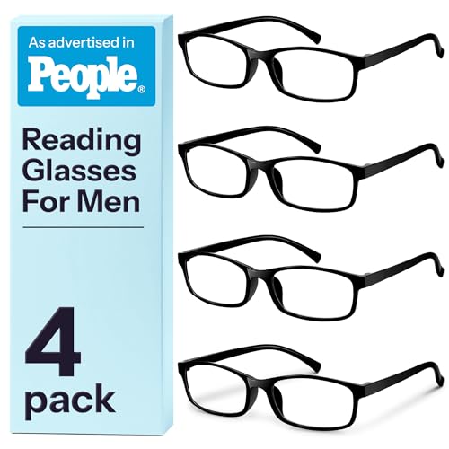 Gaoye Multi Pack Reading Glasses - Blue Light Blocking Lenses, TR90 Frames, UV400 - Eyeglasses with Clear Vision (Black, ...