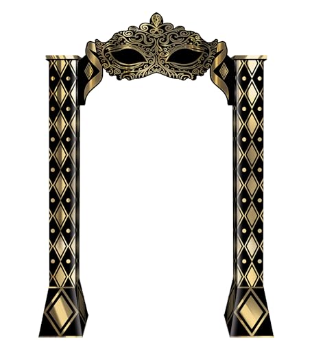 Masquerade 3D Archway Decoration - 7' - Black and Gold