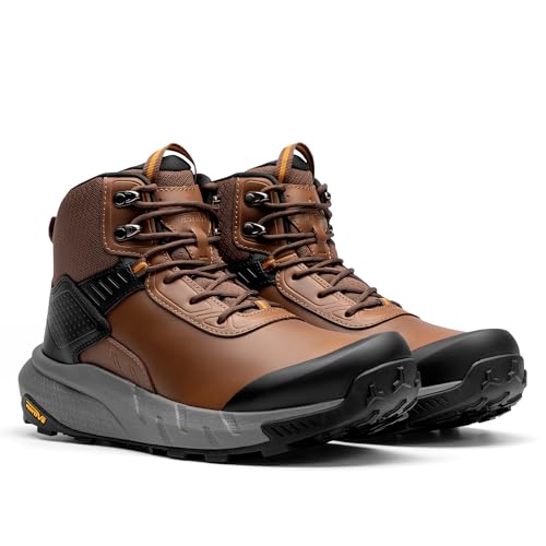 NORTIV 8 Men's Waterproof Military Tactical Work Boots Leather Motorcycle Combat Lightweight Non-Slip Hiking Boots for Men...