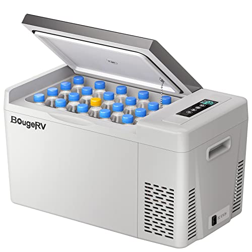 BougeRV 12 Volt Refrigerator 12V Car Fridge 23 Quart Portable Freezer Compressor Cooler 12/24V DC 110~240 Volt AC for Truc...
