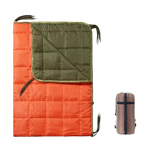 GHILEO Camo Poncho Liner, Army Blanket, Military Sleeping Bag, with A Compression Carrying Bag, for Traveling, Hiking, Cam...