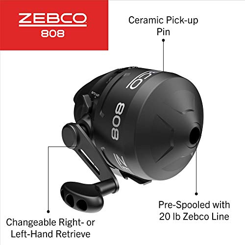 Zebco 808 Spincast Reel and Fishing Rod Combo, 7-Foot Durable Z-Glass Rod with Extended EVA Rod Handle, Quickset Anti-Reve...