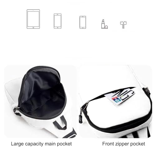 Shoulder Crossbody Bag Outdoor Sports Oxford Cloth Waterproof Backpack,White