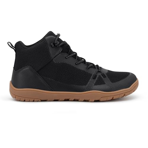 FEFELUIS Men's Barefoot Boot - Zero Drop Wide Toe Minimalist Sneakers Ankle Support Hiking Shoes