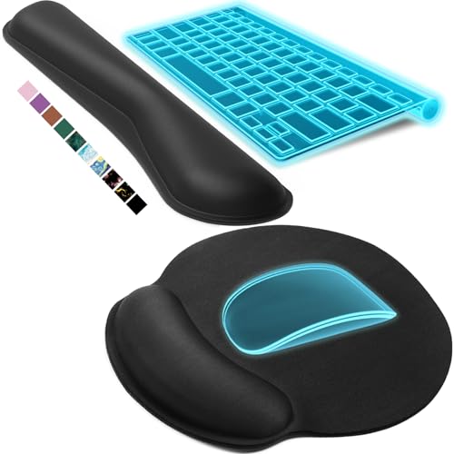 KTRIO Ergonomic Keyboard Wrist Rest and Mouse Pad with Wrist Rest Set, Memory Foam Wrist Support for Typing, Gaming, Offic...