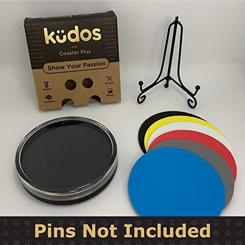 Kudos Pin Display Case with Stand - Shadow Box for Lapel Pin, Collector Pin - Display Board for Pin Collection