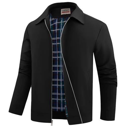 WULFUL Men's Lightweight Jackets Casual Windbreaker Stylish Light Golf Work Dress Business