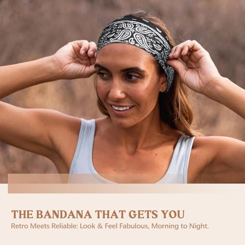 Awumbuk Wide Headbands for Women Knotted No Slip Head Bands Soft Turban Headband Hair Accessories Boho African Solid Color...
