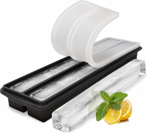 Ksestor Large Ice Cube Tray – 15.7" x 4.6" Ice Core for Beverage Dispenser – Easy Release, BPA-Free, Odor-Resistant - Drin...