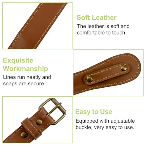 UFURMATE Picnic Blanket Carry Strap, PU Leather Yoga Mat Carry Strap with Adjustable Shoulder Belt for Outdoor Camping Hik...