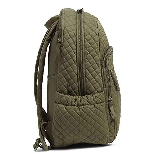 Vera Bradley Women's Cotton Campus Backpack, Climbing Ivy Green - Recycled Cotton, One Size